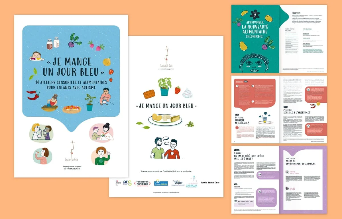 Visuel du livret Je mange un jour bleu de l'Institut du Goût
